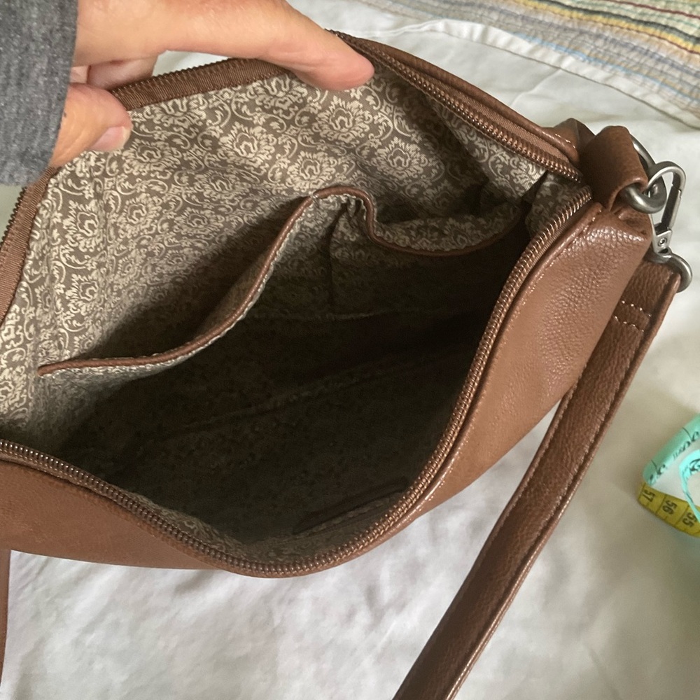 Joy Susan Brown Vegan Leather Shoulder Crossbody Bag - Picture 6 of 6